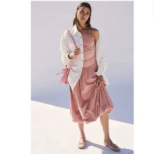 Free People Bubble Midi Dress in Tuscany Rose